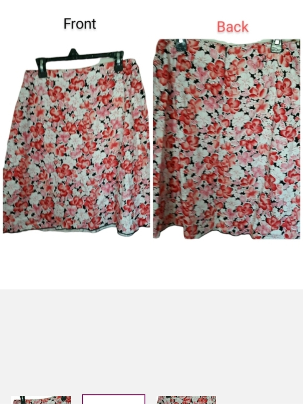 Womens Size Large P Notations Pink Black & White Floral Skirt
